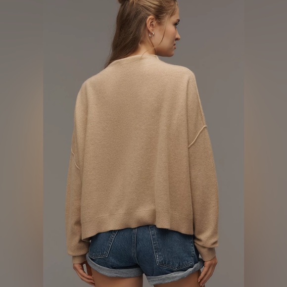 Anthropologie Pilcro The Alani Cashmere Mock-Neck Sweater Camel Casual Size S - Picture 3 of 16